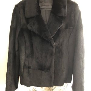 Rabbit fur jacket Large Black